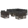vidaXL Conjunto de Sof&aacute; de Jardim 12 unid. Cinzento vime PE