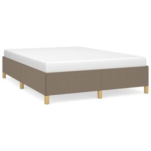 vidaXL Cama sem colch&atilde;o 140x200 cm tecido castanho-acinzentado