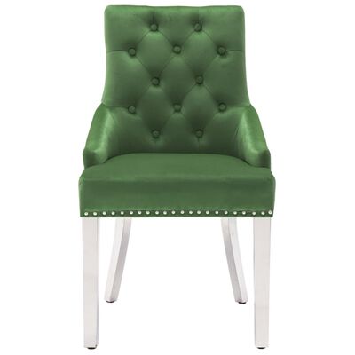 vidaXL Cadeira de jantar veludo verde-escuro