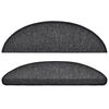 vidaXL Tapetes de escada 15 pe&ccedil;as 56x17x3 cm antracite semicircular