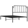 vidaXL Estrutura de cama com cabeceira 107x203 cm metal preto