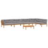 vidaXL 6 pcs conj. sof&aacute;s paletes p/ jardim c/ almofad&otilde;es ac&aacute;cia maci&ccedil;a