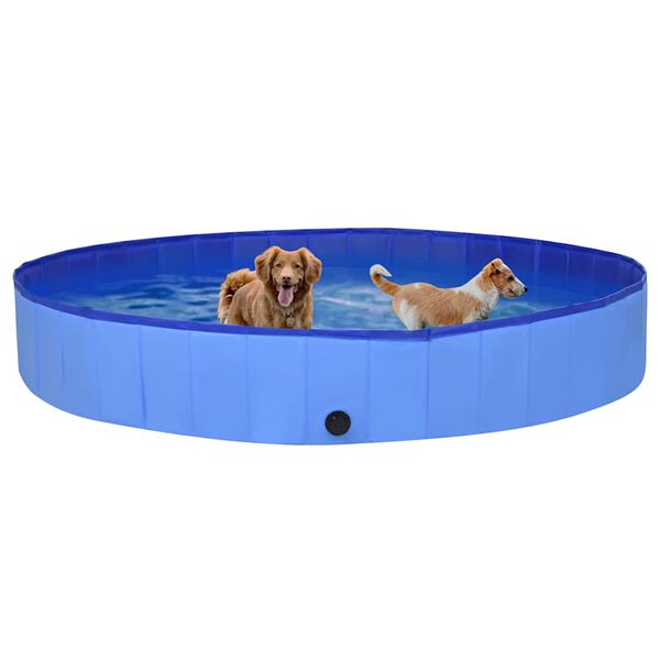 vidaXL Piscina para c&atilde;es dobr&aacute;vel 300x40 cm PVC azul