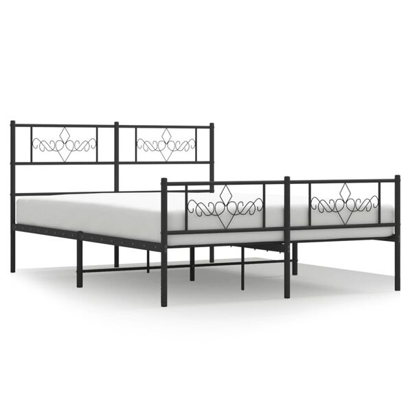 vidaXL Estrutura de cama sem colch&atilde;o com p&eacute;s 160x200 cm preto