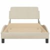 vidaXL Estrutura de cama Dover 100x200 cm tecido cor creme