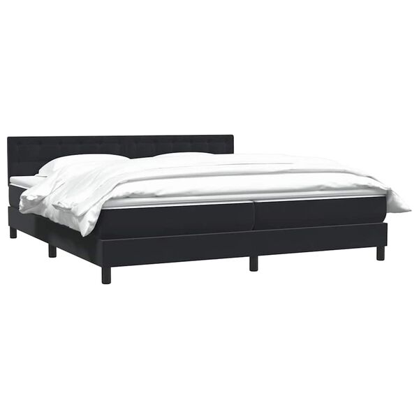 vidaXL Cama com molas/colch&atilde;o 180x210 cm veludo preto
