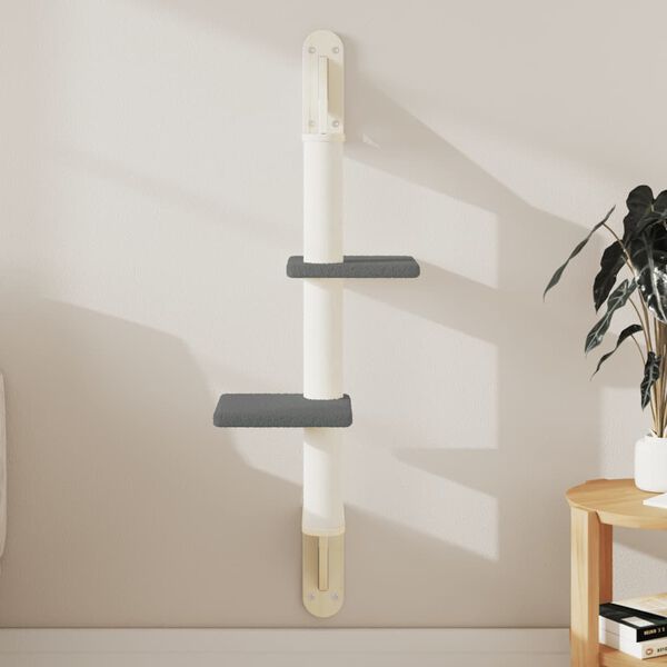 vidaXL &Aacute;rvore parede p/ gatos c/ poste arranhador 108 cm cinza-escuro