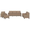 vidaXL 4 pcs conjunto sof&aacute;s c/ almofad&otilde;es couro artif. cor cappuccino