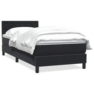 vidaXL Cama box spring com colch&atilde;o 90x210 cm veludo preto