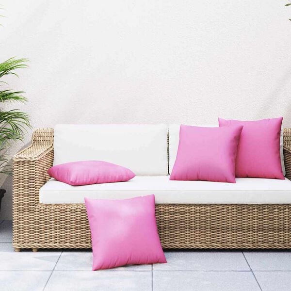 vidaXL Travesseiros Esparramados Liso 4 pcs Rosa 60 x 60 cm