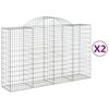 vidaXL Cestos gabi&atilde;o arqueados 2pcs 200x50x120/140cm ferro galvanizado