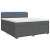 vidaXL Cama box spring com colch&atilde;o Cinzento-Escuro 140 x 200 cm Tecido