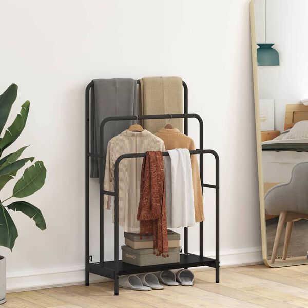 vidaXL Cabideiro Carvalho Preto 60 x 30 x 100,5 cm Madeira processada