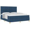 vidaXL Cama Box com colch&atilde;o com cabeceira Azul 180 x 200 cm tecido