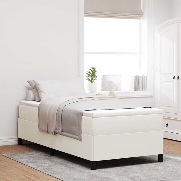 vidaXL Cama Box Creme 100 x 200 cm Veludo