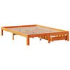 vidaXL Estrutura cama c/ gavetas 140x190 cm pinho maci&ccedil;o castanho-mel