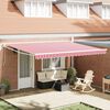 vidaXL Toldo Retr&aacute;til Vermelho e branco 450 &times;300 cm tecido