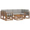 vidaXL Conjunto de Sof&aacute;s para Exterior 7 pcs Cinza Natural e Claro