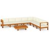 vidaXL Conjunto de lounge de jardim com 9 pe&ccedil;as e almofadas 100x60 cm madeira de ac&aacute;cia