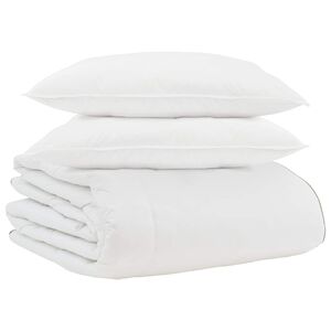 vidaXL Edredom de Inverno com travesseiro 3 pcs Branco Pena de ganso