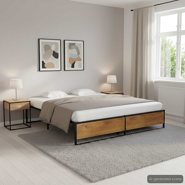 vidaXL Estrutura de cama 200x200 cm metal preto