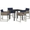 vidaXL Conjunto de Jantar para Jardim 5 unid. Cinzeto vime PE