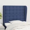 vidaXL Cabeceira de cama c/ abas tecido 93x23x118/128 cm azul