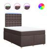 vidaXL Cama com molas/colch&atilde;o 120x200 cm tecido castanho-escuro