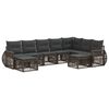 vidaXL Conjunto de Sof&aacute; de Jardim 9 unid. Cinzento vime PE