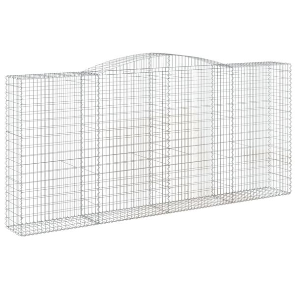 vidaXL Cestos gabião arqueados 10 pcs 400x50x180/200 ferro galvanizado
