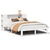 vidaXL Cama com estante sem colch&atilde;o 135x190 cm pinho maci&ccedil;o branco