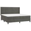 vidaXL Cama box spring c/ colch&atilde;o/LED 200x200cm veludo cinzento-escuro