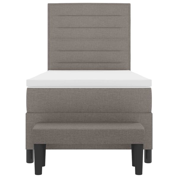 vidaXL Cama Box com colch&atilde;o Cinzento-acastanhado 90 x 190 cm tecido