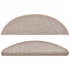 vidaXL Tapetes de escada 10 pe&ccedil;as 56x17x3 cm marrom claro semicircular