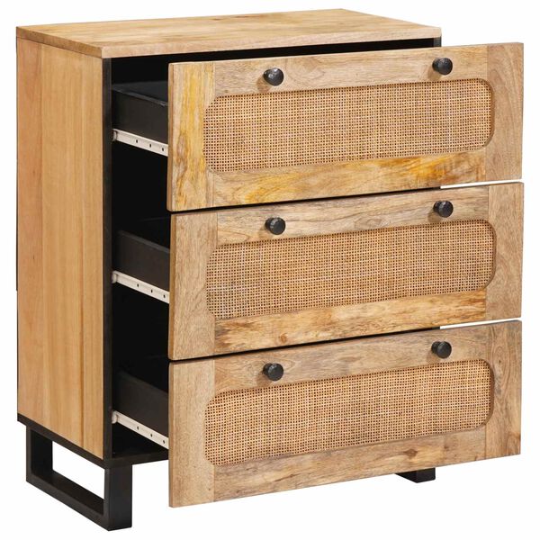 vidaXL Buffet 2 pcs Castanho 60 x 33 x 75 cm Madeira de manga maci&ccedil;a