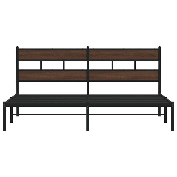 vidaXL Cama sem colch&atilde;o com cabeceira 200x200 cm carvalho castanho