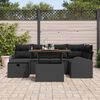 vidaXL Conjunto de Sof&aacute; de Jardim 7 pcs Preto vime PE