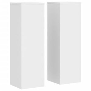vidaXL Suportes p/ plantas 2 pcs 25x25x80 cm derivados madeira branco