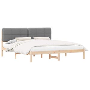vidaXL Estrutura de Cama com Cabeceira Estofada Cinzento-claro