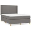 vidaXL Cama com molas/colch&atilde;o 140x190 cm tecido cinzento-escuro
