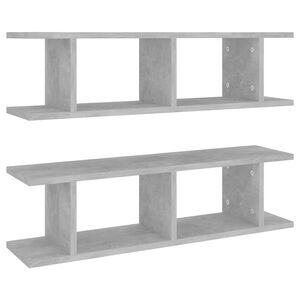vidaXL Estantes de parede 2 pcs 78x18x20 cm madeira cinzento cimento