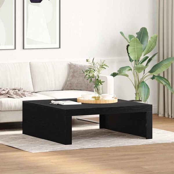 vidaXL Mesa de centro Carvalho Preto 100 x 100 x 35 cm