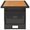 vidaXL Mesa de jardim 100x50x43/63 cm acácia maciça/vime PE preto