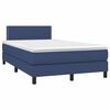 vidaXL Cama box spring c/ colch&atilde;o e LED 120x190 cm tecido azul