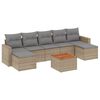 vidaXL 8 pcs conj. sof&aacute;s jardim c/ almofad&otilde;es vime PE bege misturado
