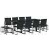 vidaXL 13 pcs conjunto de jantar para jardim textilene preto