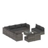vidaXL 12 pcs conjunto lounge jardim c/ almofad&otilde;es vime PE cinzento