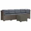 vidaXL Sof&aacute; de Jardim 4 Lugares com Almofadas Look Rattan PP