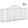 vidaXL Cestos gabi&atilde;o arqueados 11pcs 200x30x80/100cm ferro galvanizado
