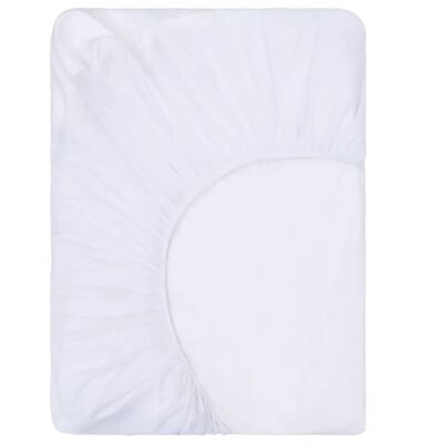 vidaXL Lençol ajustável impermeável 2 pcs 100x200 cm algodão branco